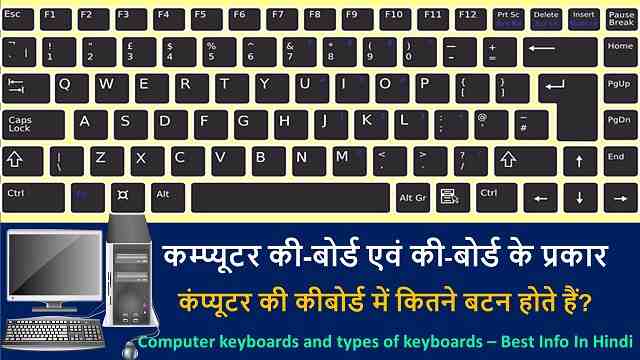 कम्प्यूटर की-बोर्ड एवं की-बोर्ड के प्रकार | Computer Keyboards And Types Of Keyboards – Best Info In Hindi